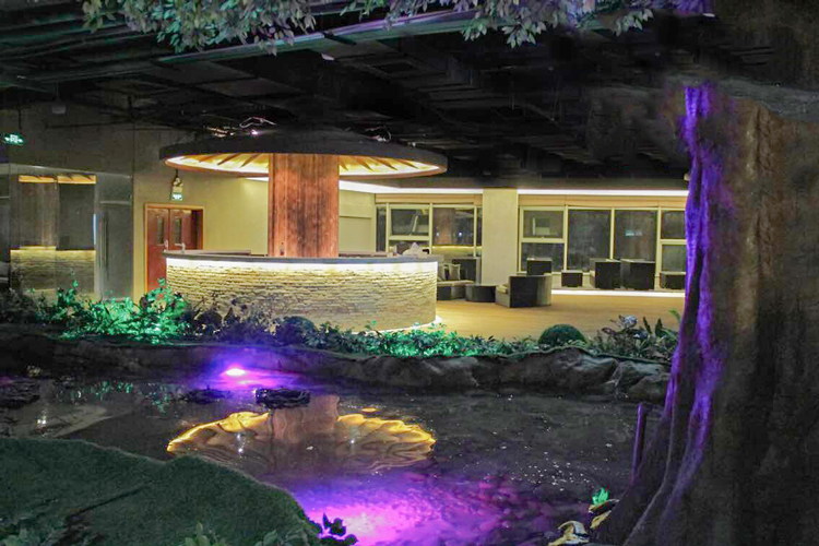 上海嘉定花園足浴假山假樹工程