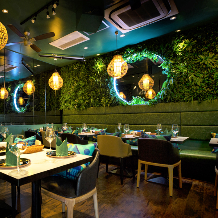 餐廳仿真植物墻