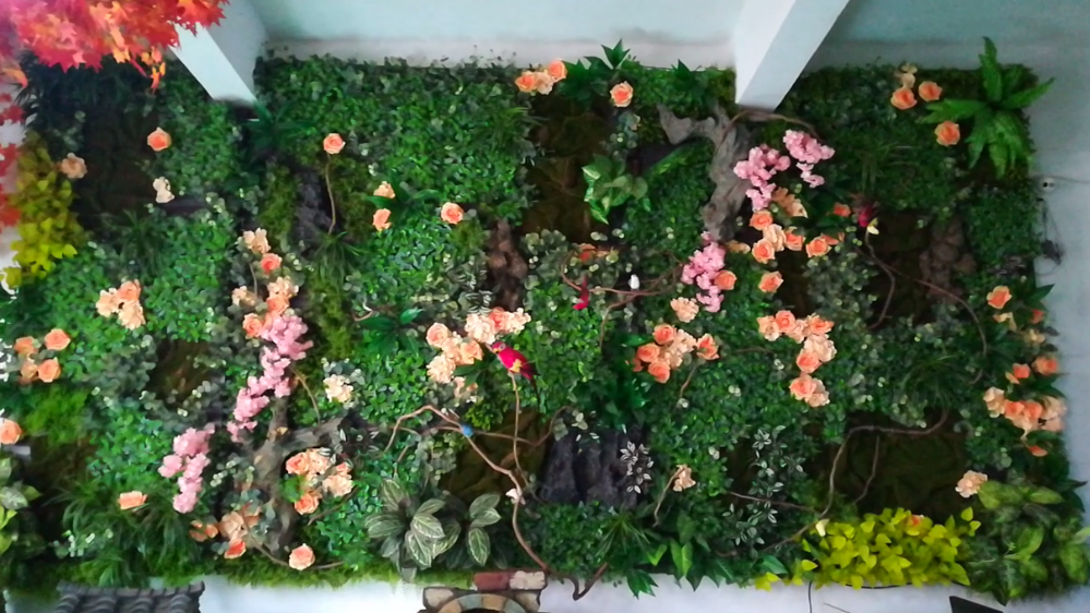  辦公室仿真植物墻如何制作