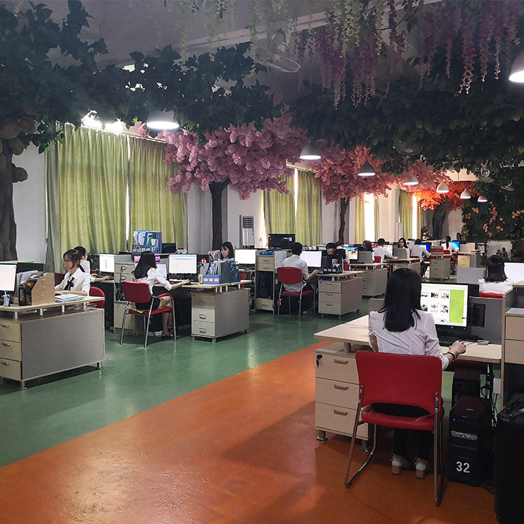 松濤辦公室內包柱子仿真樹假植物設計