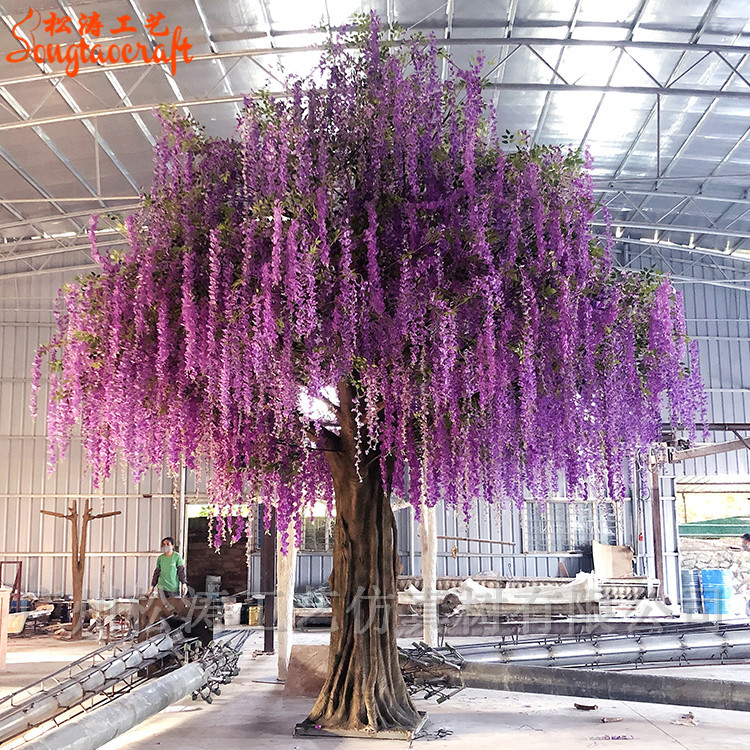 大型婚慶仿真紫藤花樹景觀