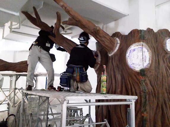 泡沫仿真樹(shù)安裝過(guò)程圖解