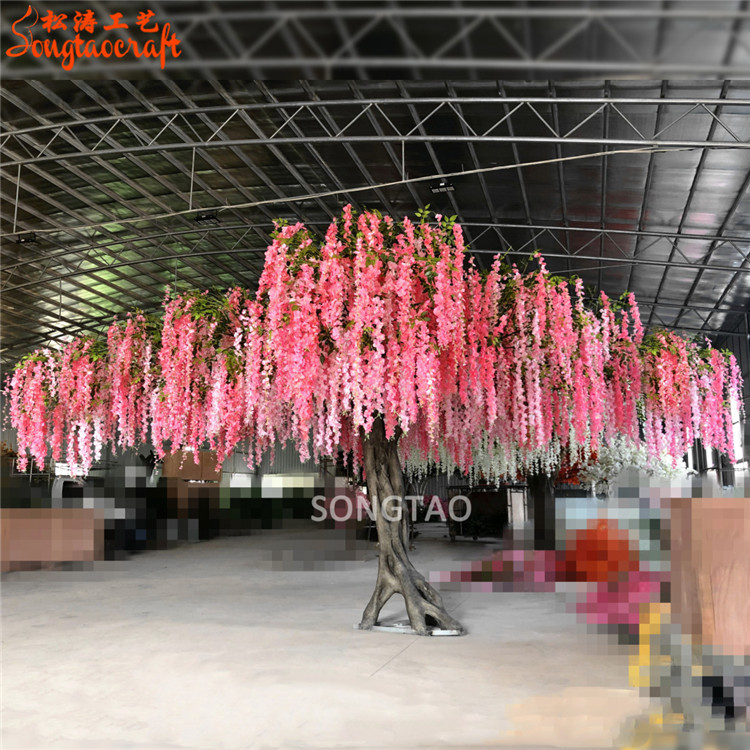 大幅度仿真紫藤樹