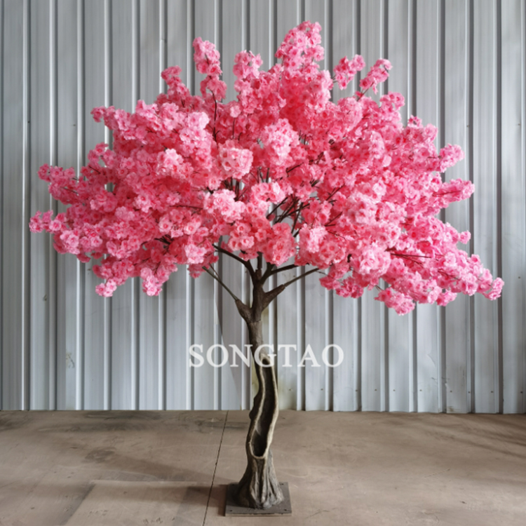 迷你粉色人造櫻花樹