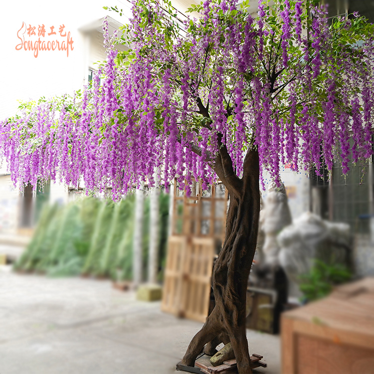 廣州假樹廠家制作仿真紫藤花樹的過程細(xì)節(jié)有哪些？