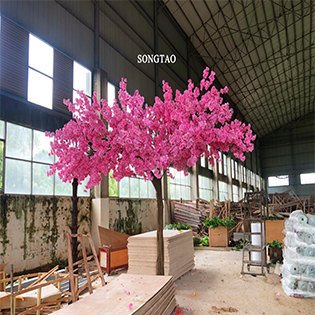 嬌羞粉仿真桃花樹